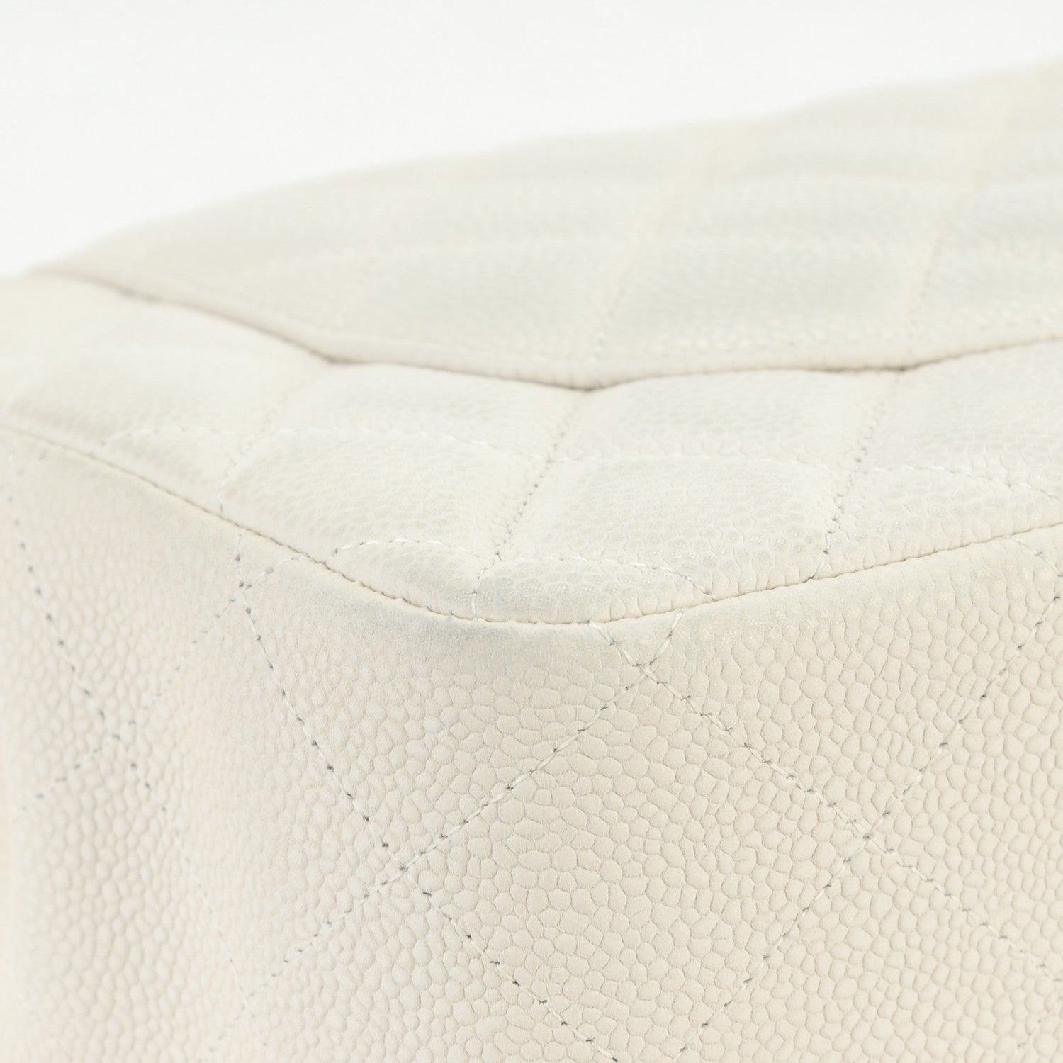 Chanel Iridescent Caviar Quilted Jumbo Double Flap White 10 of 15