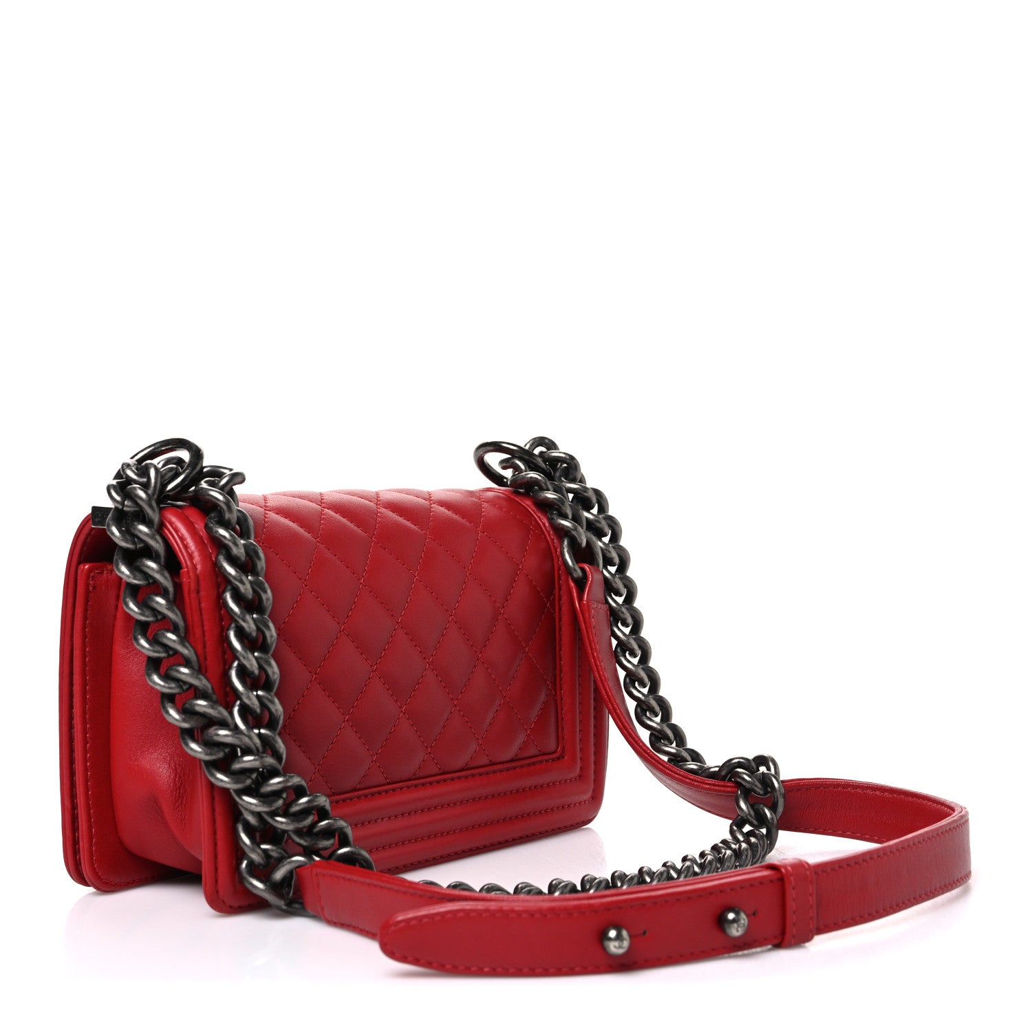 Chanel Lambskin Quilted Small Boy Flap Red 3 of 10