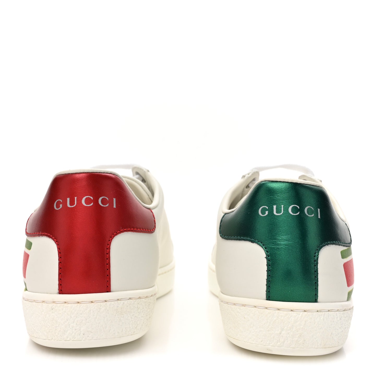 Calfskin Interlocking G Womens New Ace Sneakers 35.5 White Red Flame Green