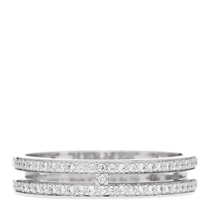 Hermes 18K White Gold Diamond Ariane Wedding Band Ring 51 5.75 1 of 5