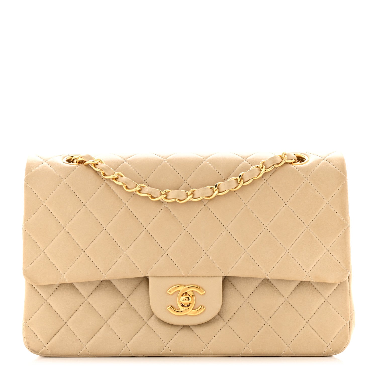 Chanel Lambskin Quilted Small Double Flap Beige 1 of 13