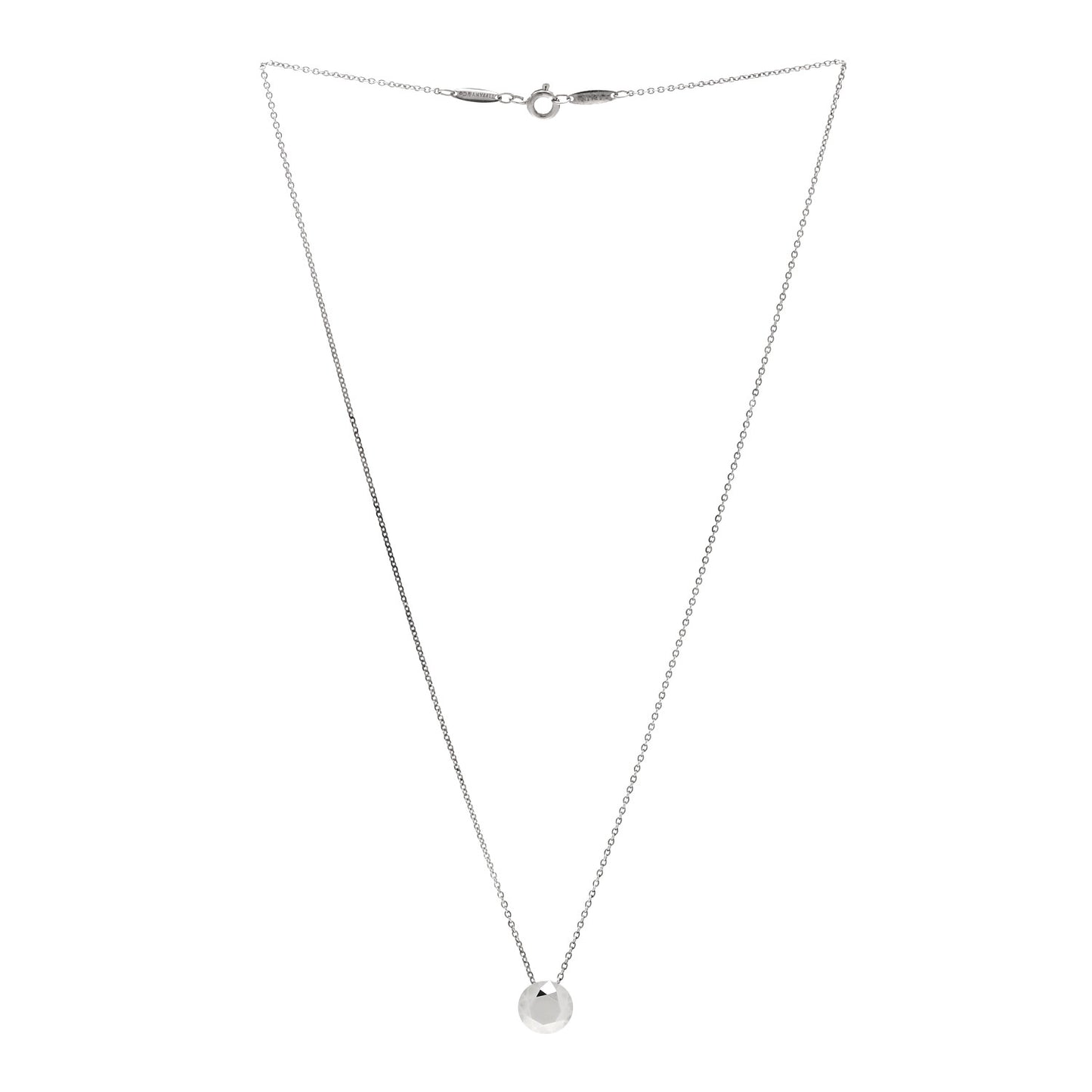 Sterling Silver Elsa Peretti Two Carat Faceted Pendant Necklace
