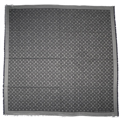 Louis Vuitton Silk Wool Monogram Denim Shawl Black 3 of 6