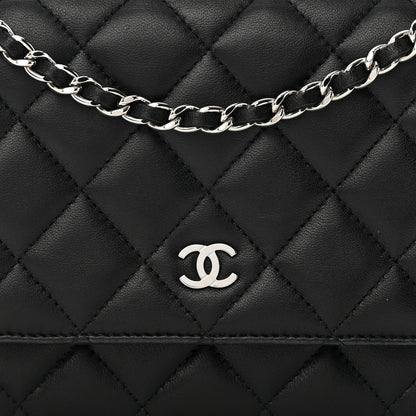 Chanel Lambskin Quilted Wallet On Chain WOC Black 9 of 17