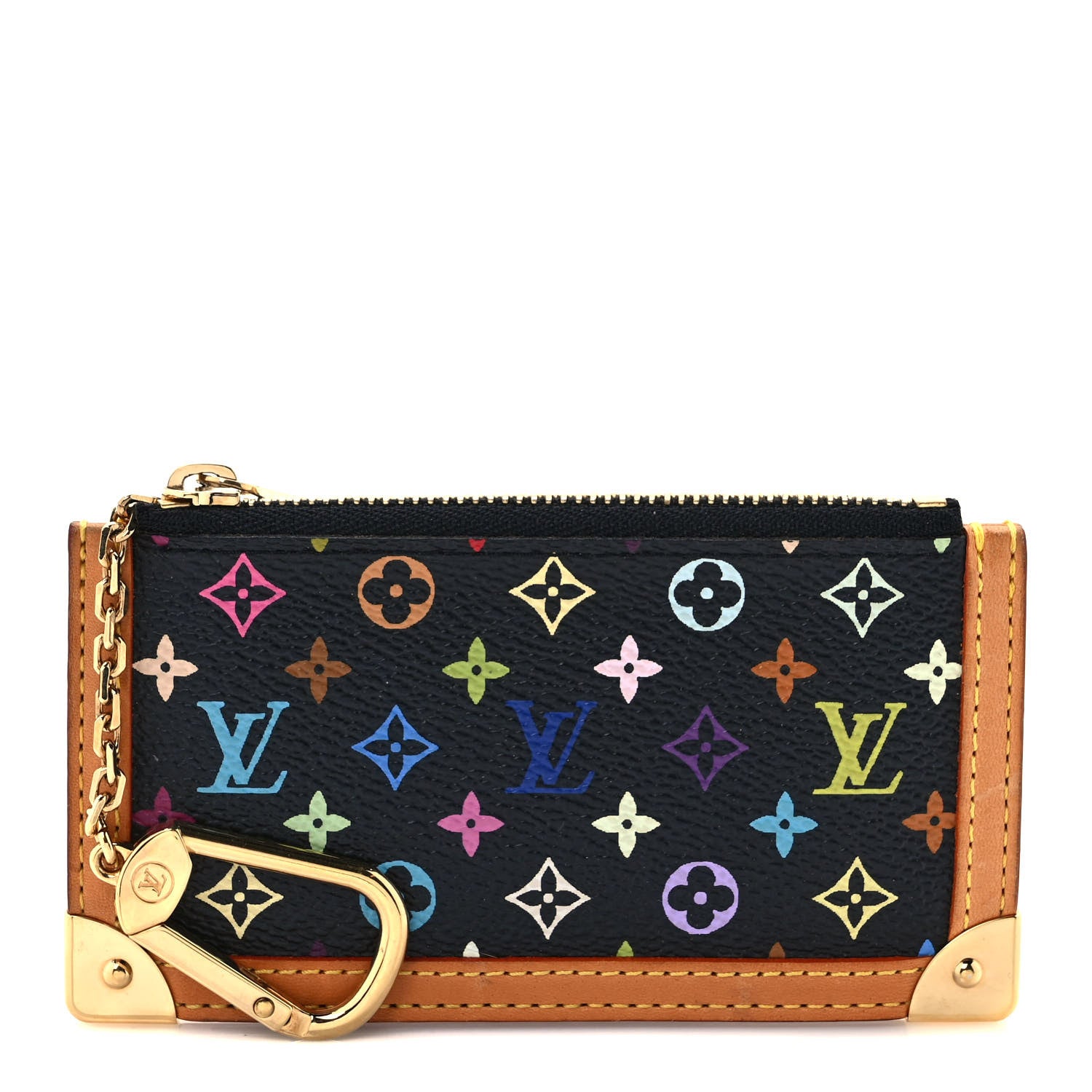 Louis Vuitton Monogram Multicolor Key Pouch Black 1 of 6
