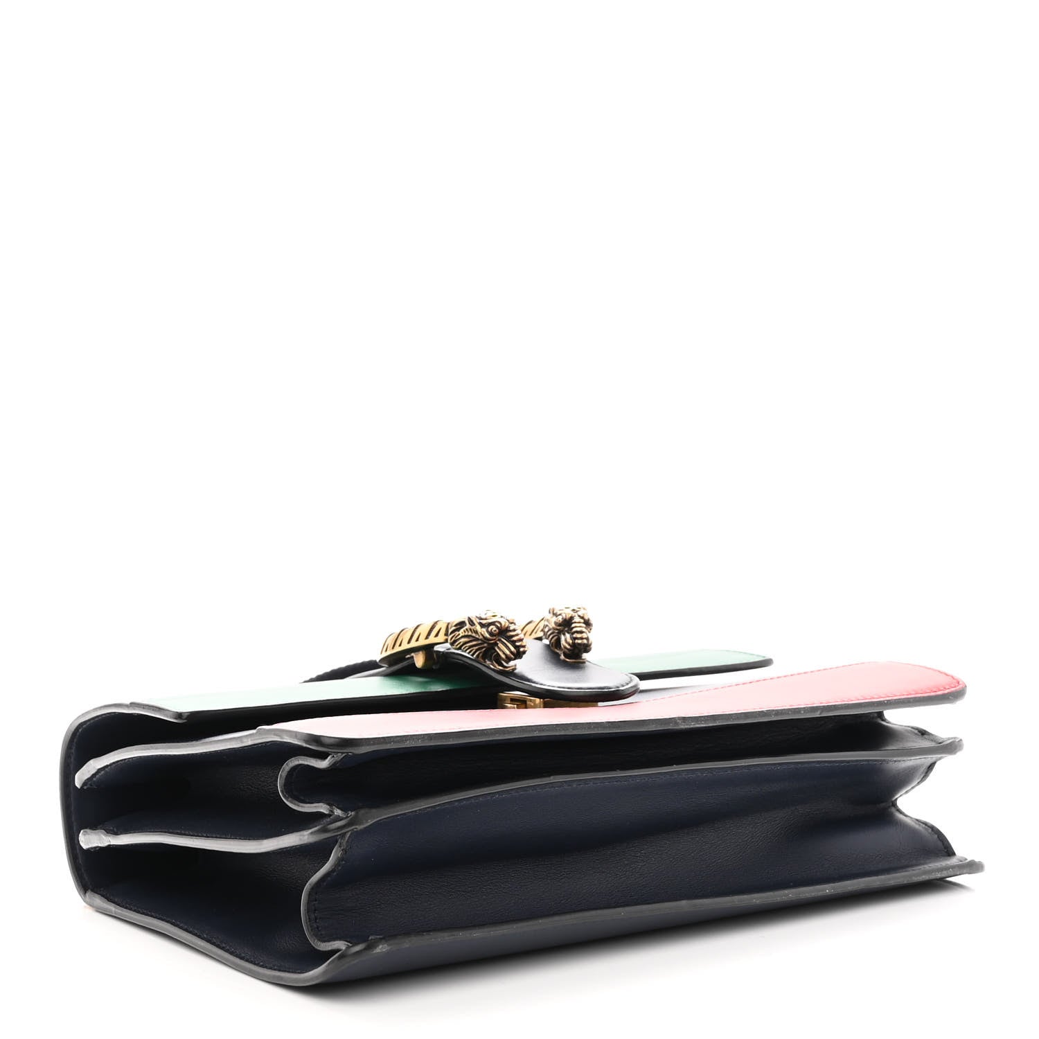 Gucci Moon Calfskin Bamboo Web Medium Dionysus Top Handle Bag Blue Emerald Hibiscus Red 4 of 14