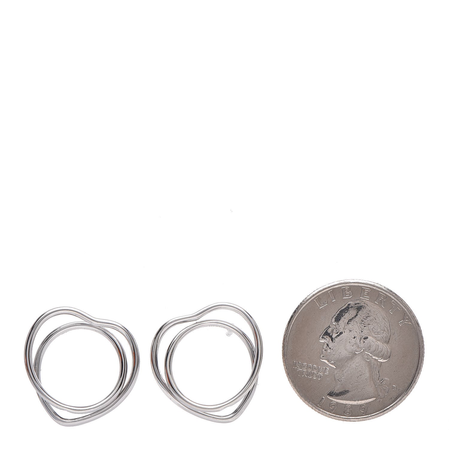 Hermes Sterling Silver Vertige Coeur PM Earrings 2 of 5