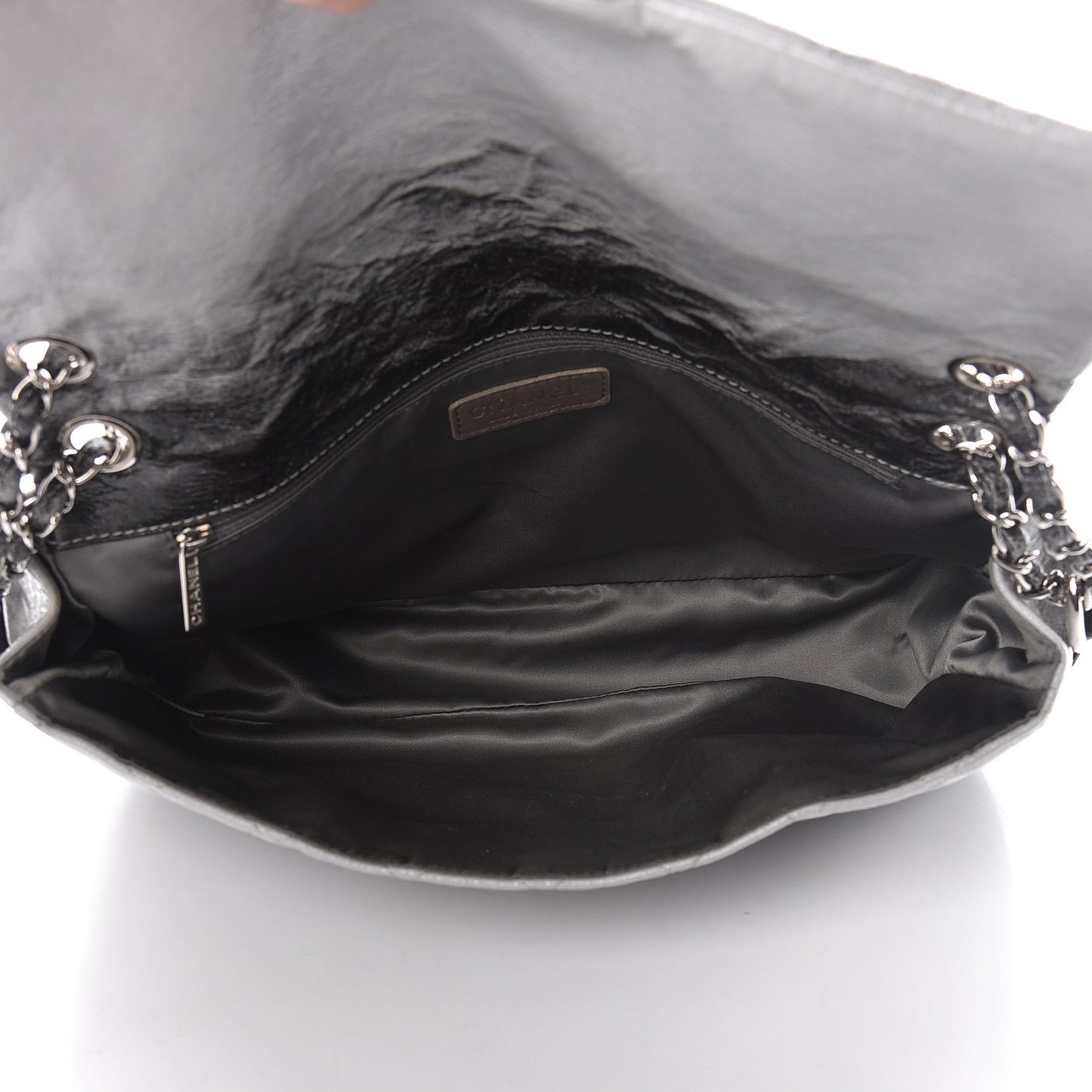 Vinyl Quilted Jumbo Melrose Degrade Flap Black