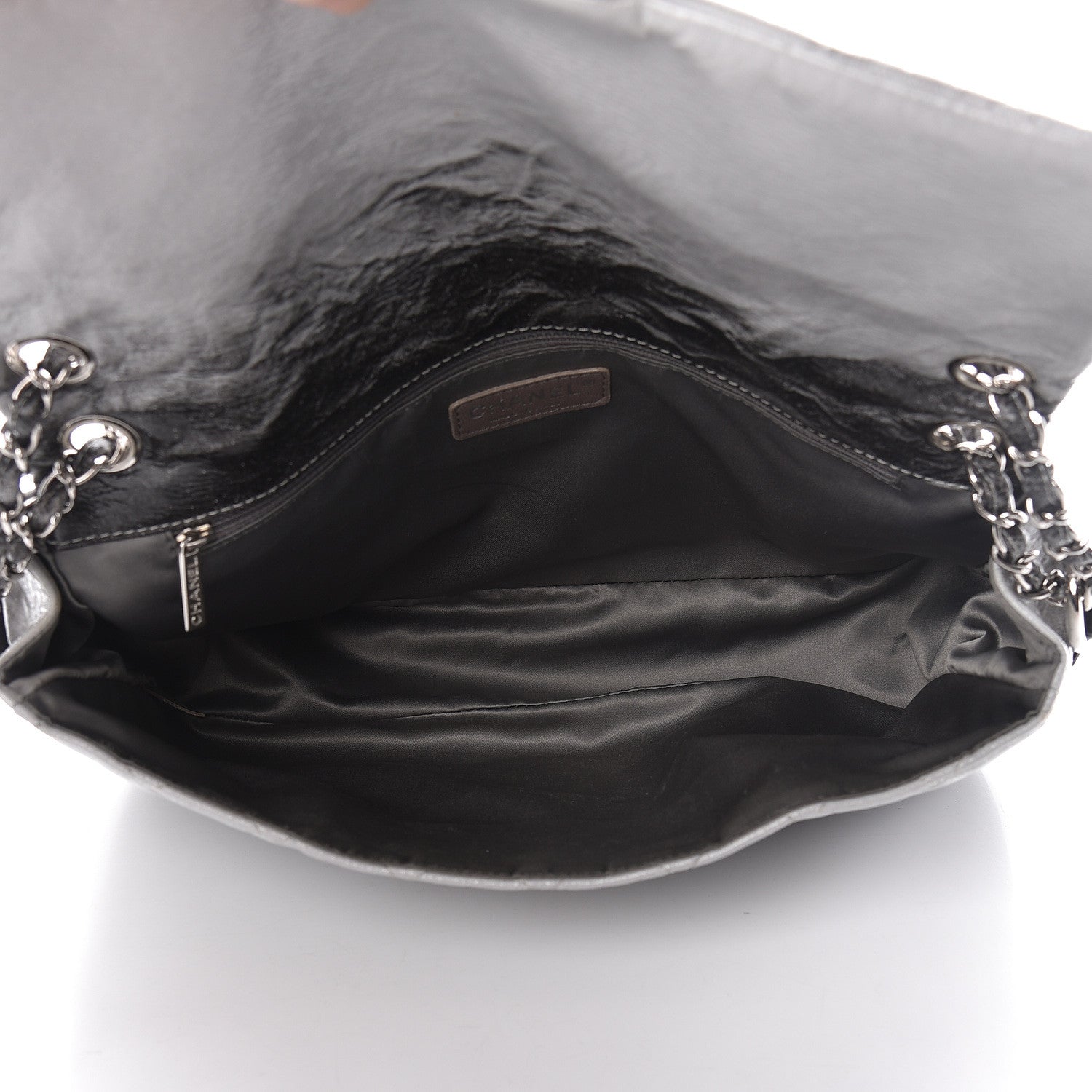 Chanel Vinyl Quilted Jumbo Melrose Degrade Flap Black 5 of 14