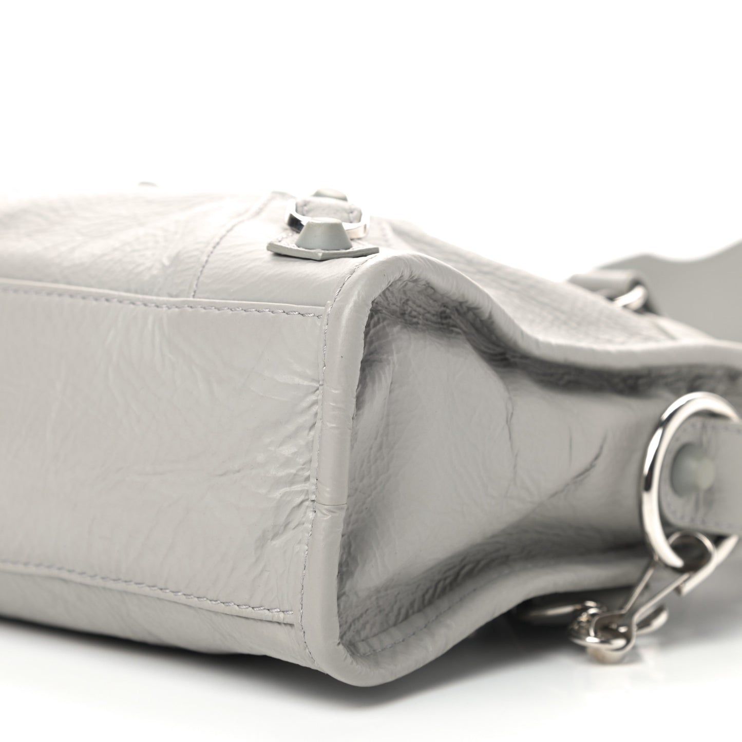 Matte Goatskin Rubber Covered Classic Hardware Mini City Gris Glace