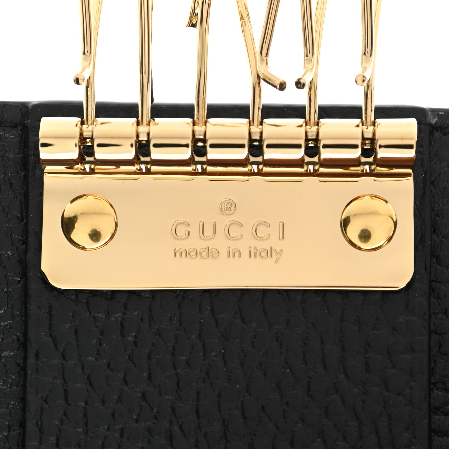 Gucci Dollar Calfskin GG Supreme Monogram GG Marmont 6 Key Holder Case Black Beige Ebony 7 of 9