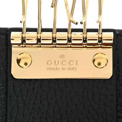 Gucci Dollar Calfskin GG Supreme Monogram GG Marmont 6 Key Holder Case Black Beige Ebony 7 of 9