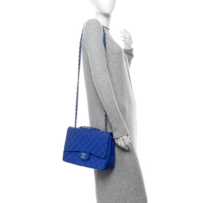 Chanel Lambskin Quilted Jumbo Single Flap Blue 2 of 17