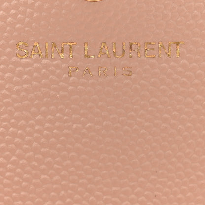 Saint Laurent Grain De Poudre Matelasse Chevron Monogram Chain Wallet Pale Pink 7 of 12