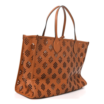 Gucci Calfskin GG Monogram Diamond Cut Medium Ophidia Tote Bag Brown 4 of 10