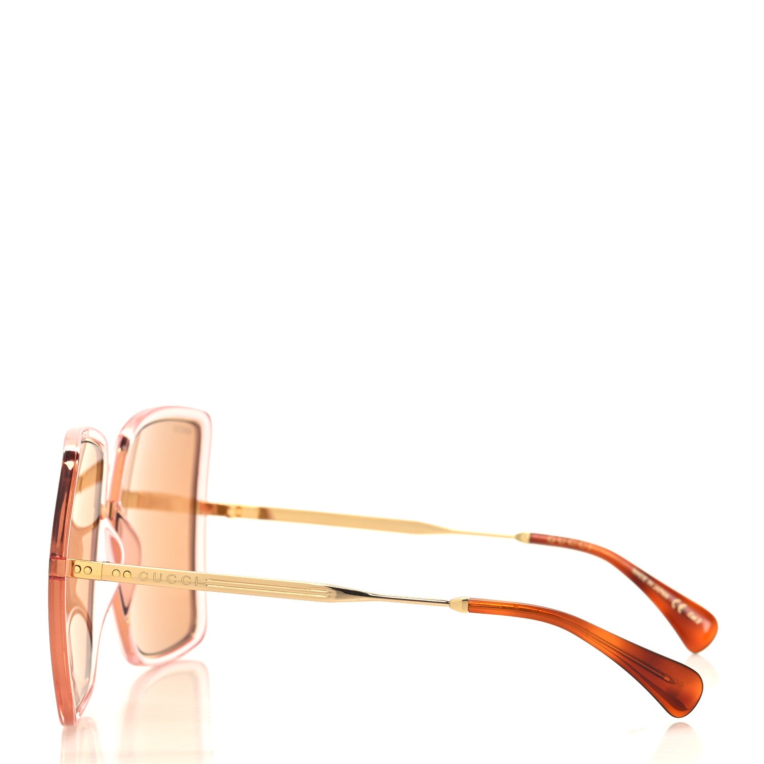 Gucci Metal Oversized Sunglasses GG0903S Pink Gold Brown 3 of 8