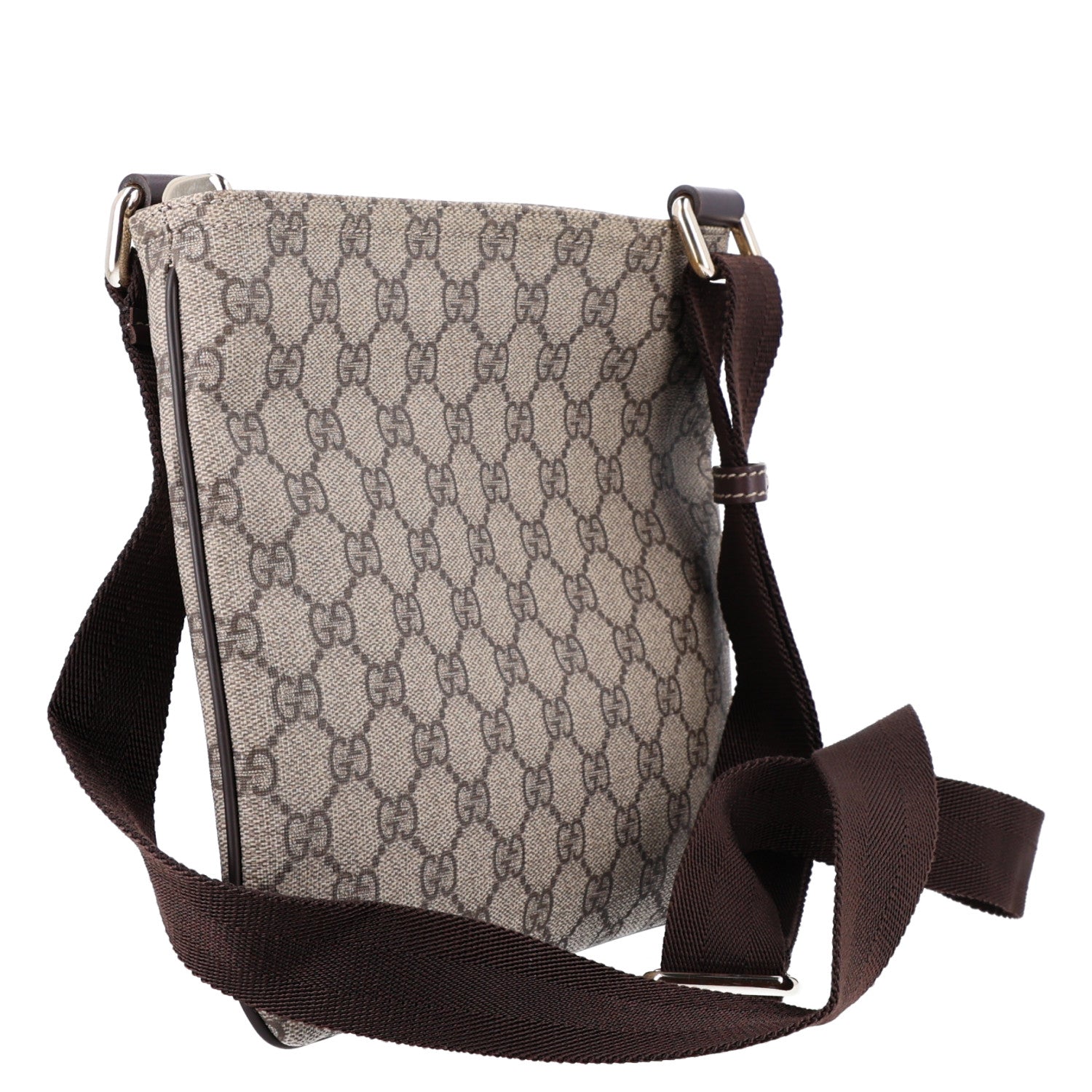Gucci GG Supreme Monogram Small Flat Messenger Bag Dark Brown 3 of 10
