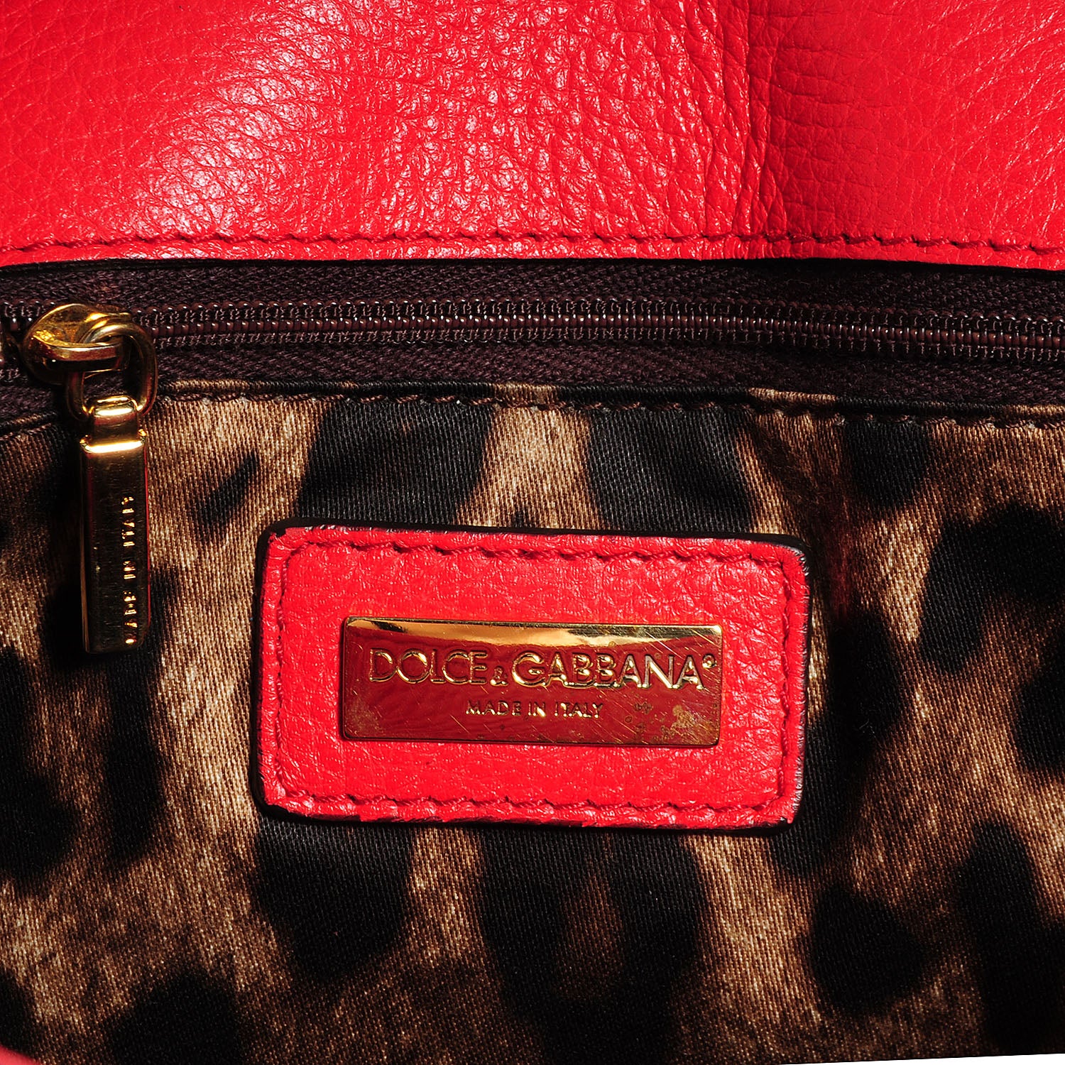 Dolce & Gabbana Grained Deerskin Medium Miss Sicily Satchel Red 6 of 7