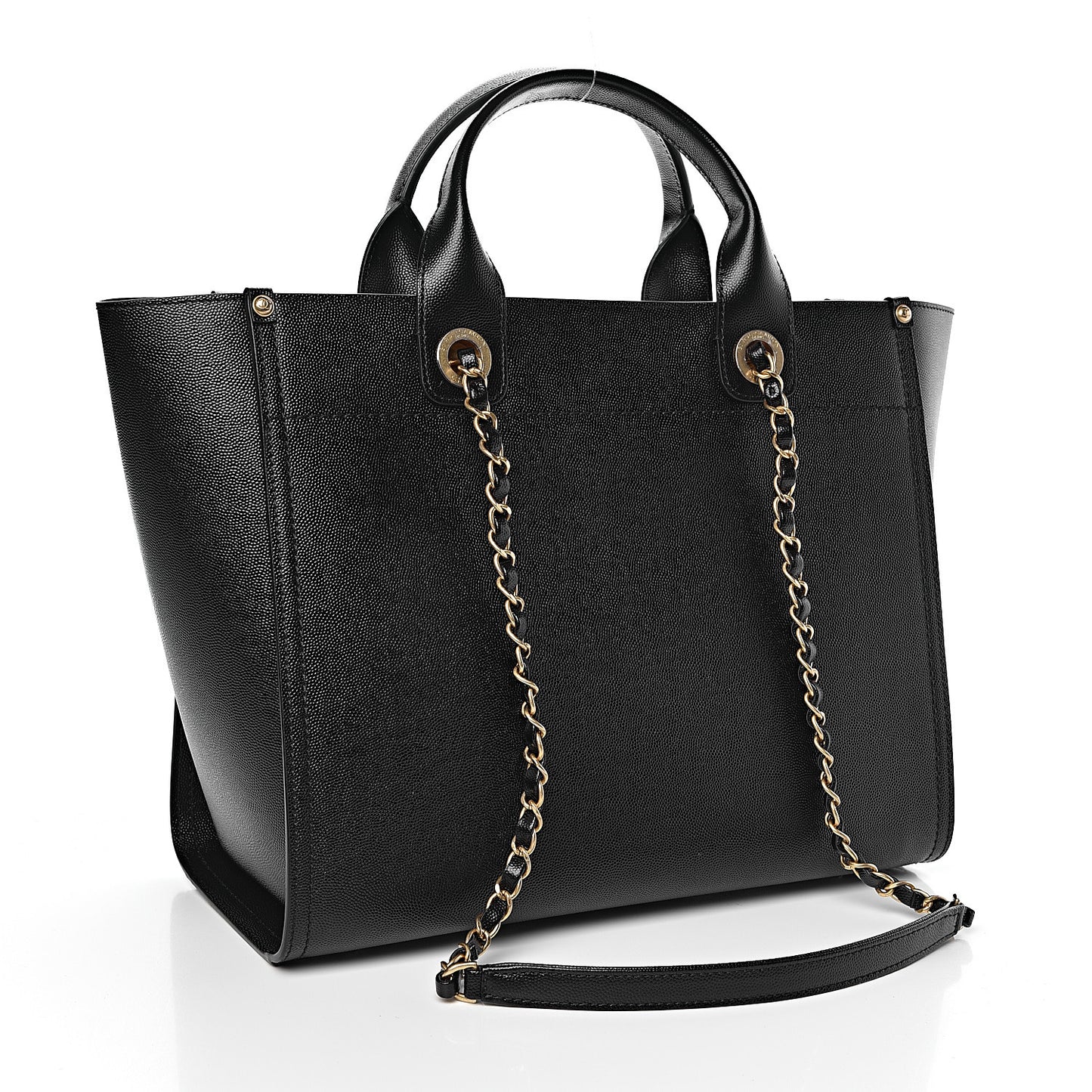 Caviar Small Studded Deauville Tote Black