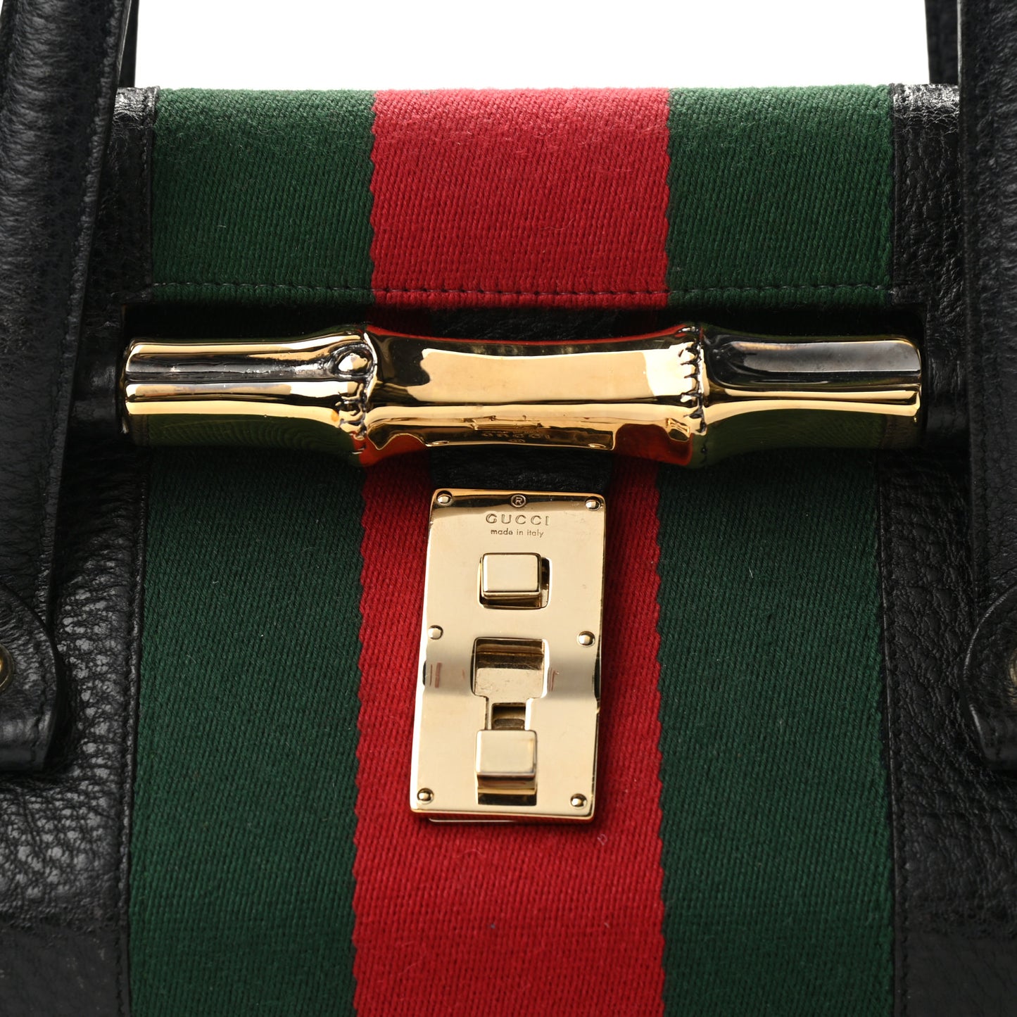 Calfskin Web Bamboo Bullet Satchel