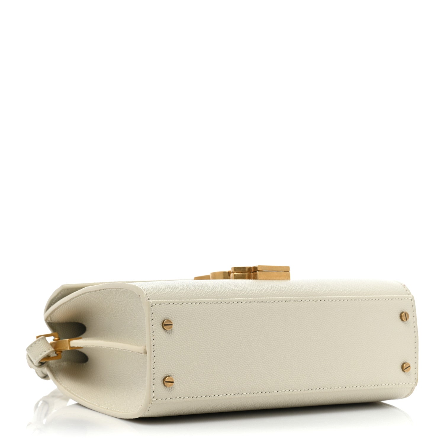 Saint Laurent Grain de Poudre Mini Classic Monogram Cassandra Top Handle Vintage White 4 of 15