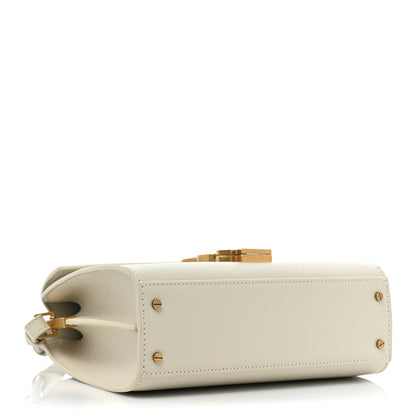 Saint Laurent Grain de Poudre Mini Classic Monogram Cassandra Top Handle Vintage White 4 of 15
