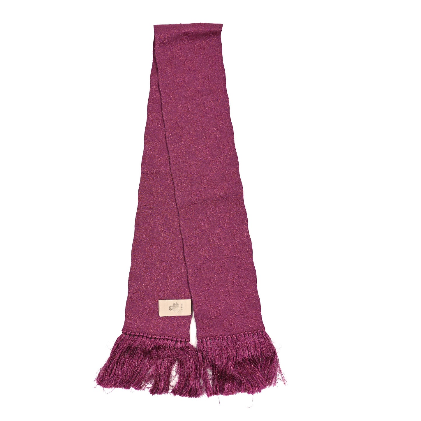 Lame Jacquard Monogram Scarf Fuchsia