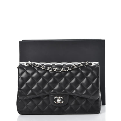 Chanel Lambskin Quilted Jumbo Double Flap Black 9 of 9