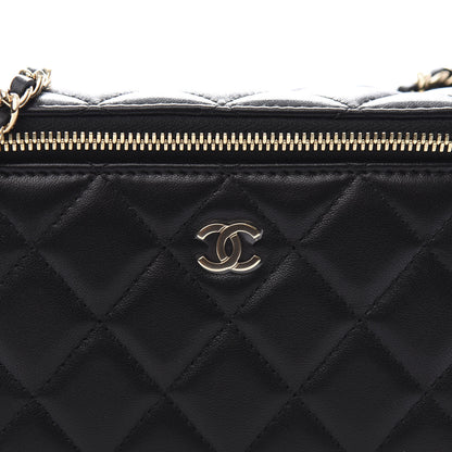 Chanel Lambskin Quilted Small Vanity Case With Chain Black 9 of 10