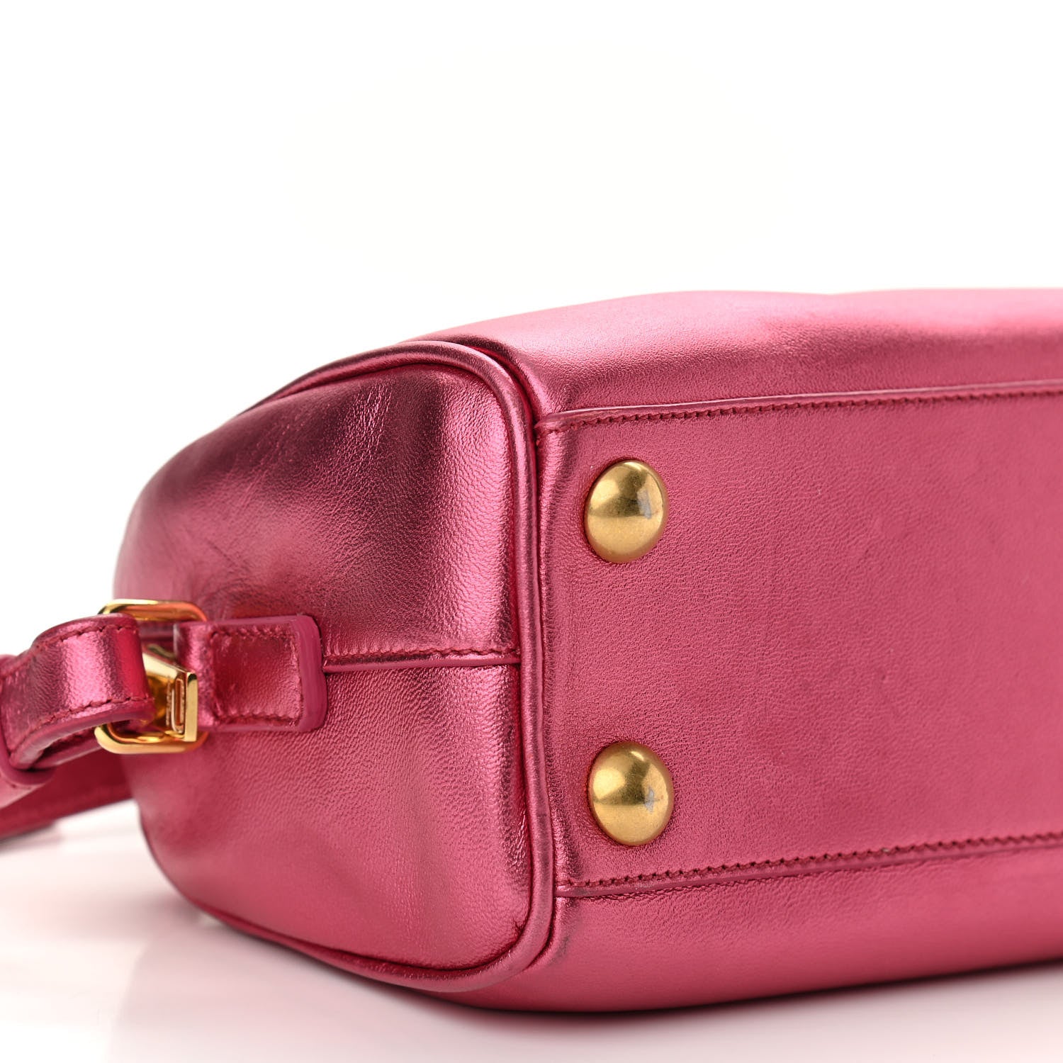 Saint Laurent Metallic Lambskin Classic Duffle Toy Pink 7 of 11