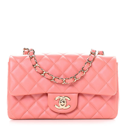 Chanel Lambskin Quilted Mini Rectangular Flap Pink 1 of 11