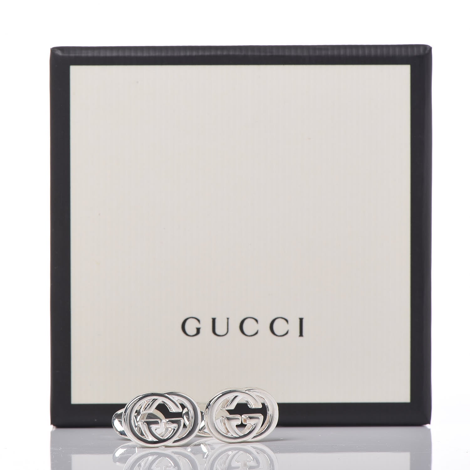 Gucci Sterling Silver Interlocking G Cufflinks 6 of 6