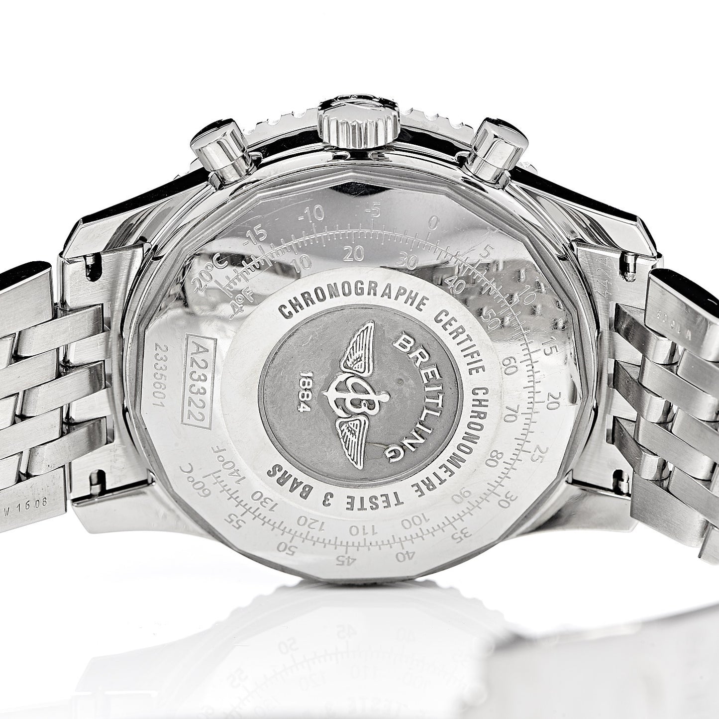 Stainless Steel 42mm Navitimer Chronograph Automatic Watch White A23322