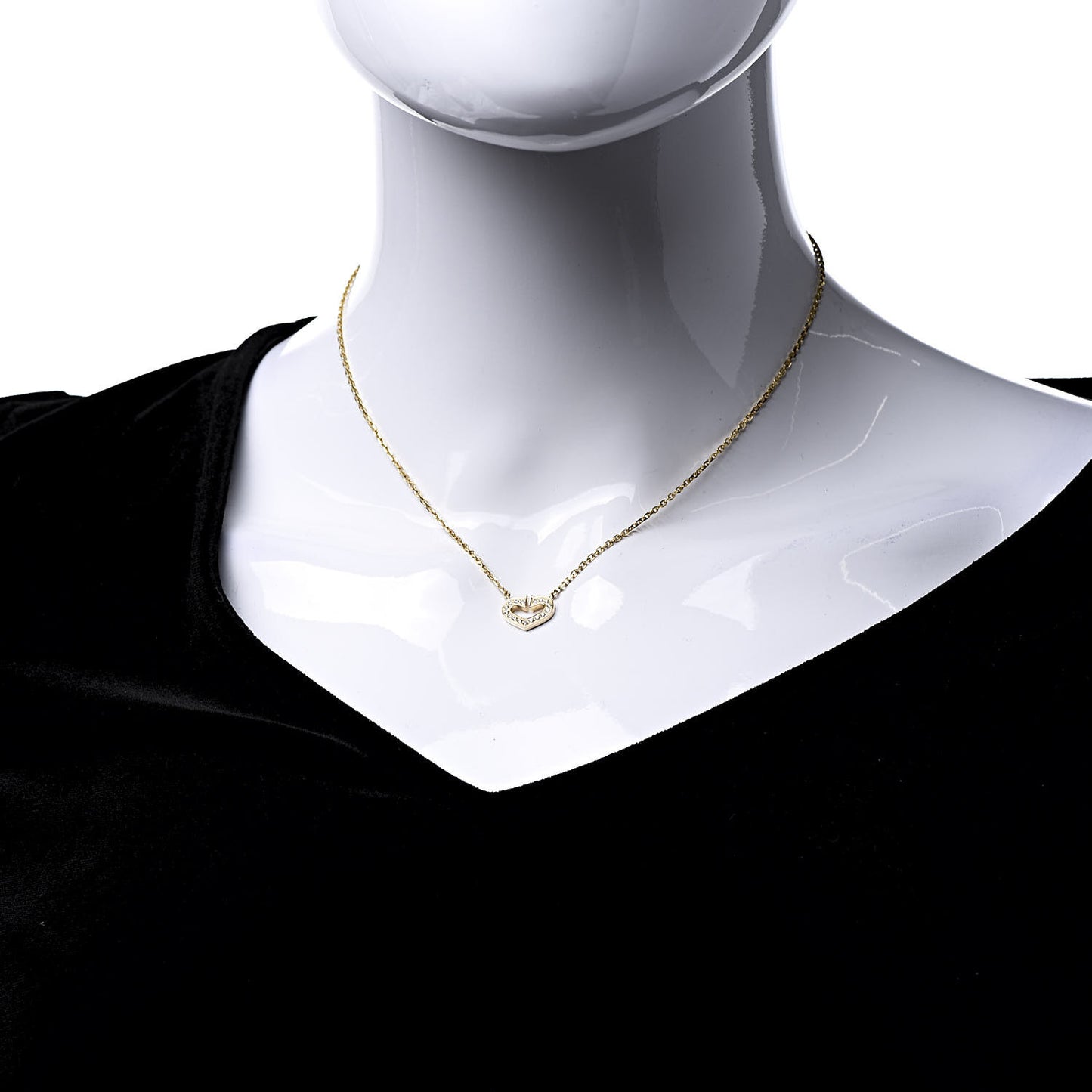 18K Yellow Gold Diamond Hearts And Symbols Pendant Necklace