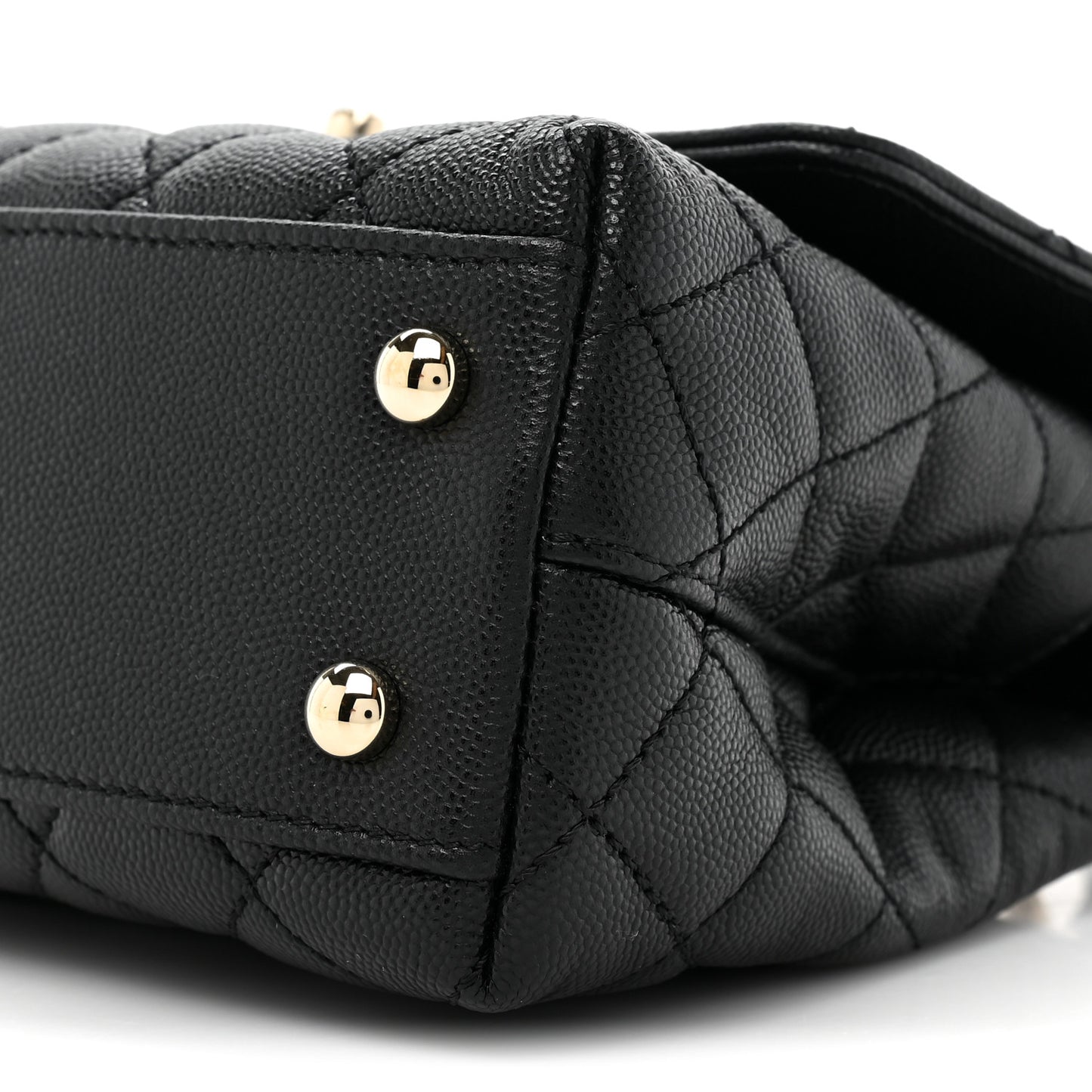 Caviar Quilted Mini Coco Handle Flap Black