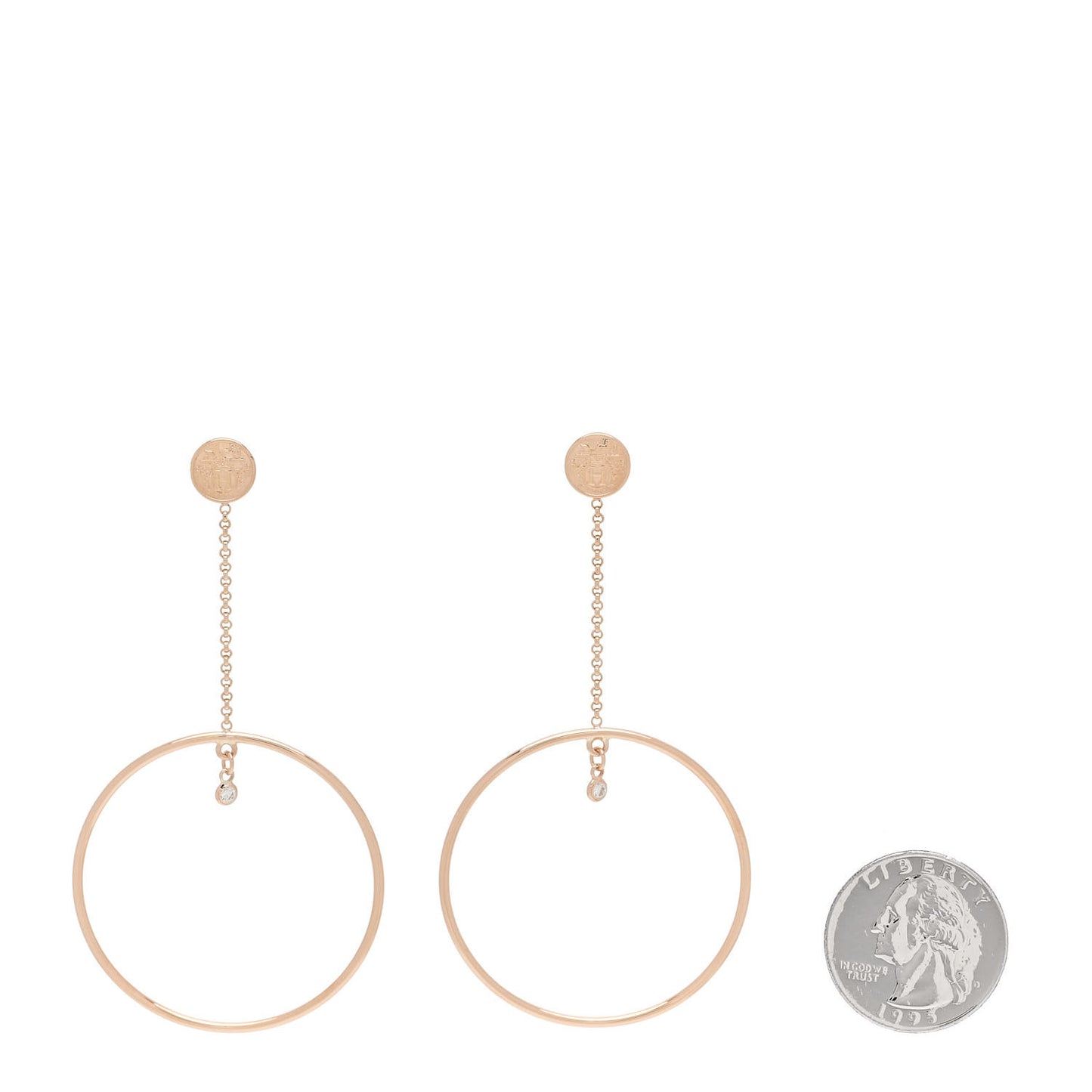 18K Rose Gold Diamond Ex-Libris Earrings