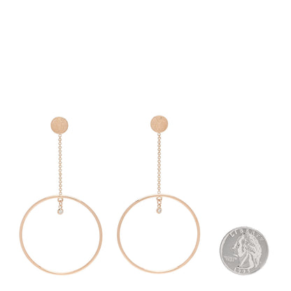 Hermes 18K Rose Gold Diamond Ex-Libris Earrings 2 of 5