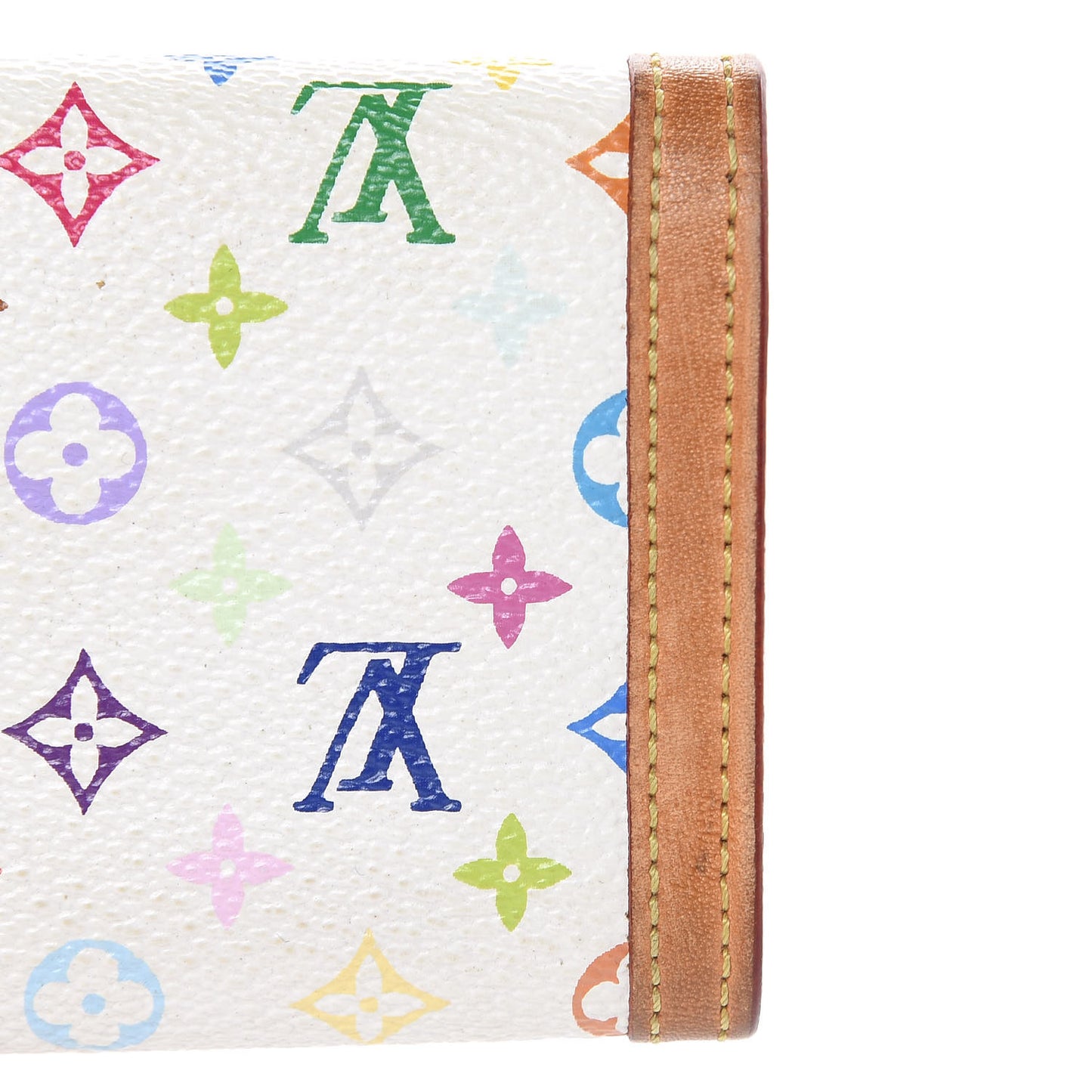 Monogram Multicolor Porte-Monnaie Plat Coin Purse White