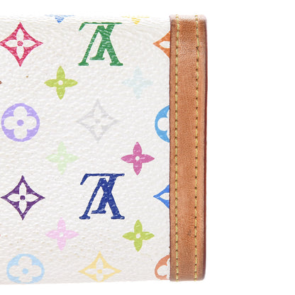 Louis Vuitton Monogram Multicolor Porte-Monnaie Plat Coin Purse White 9 of 11