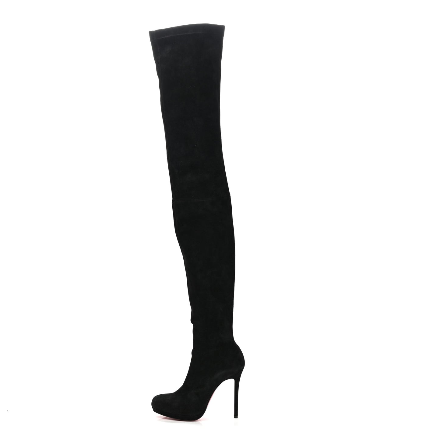 Suede Calfskin Louise XI 120 Thigh High Boots 36 Black