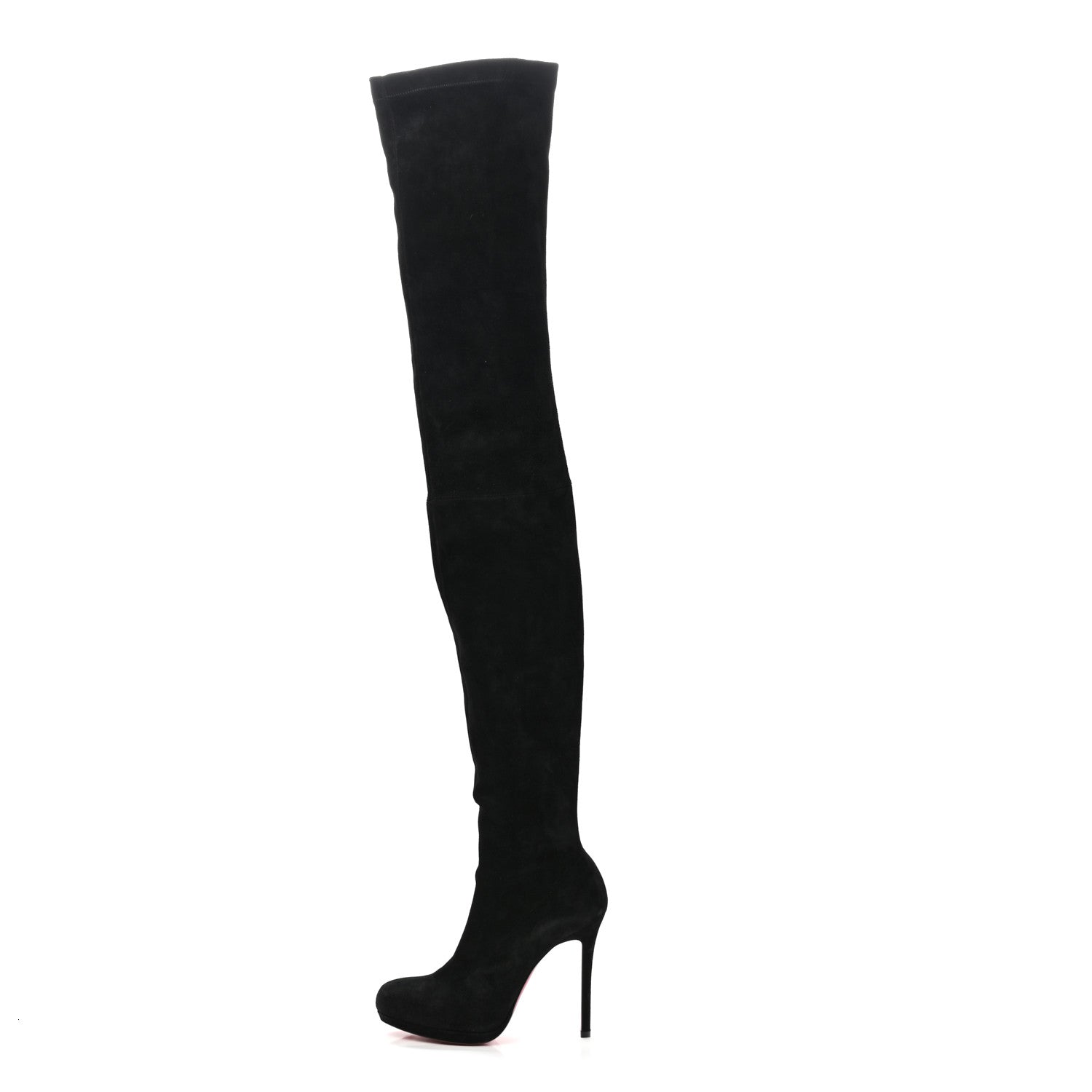 Christian Louboutin Suede Calfskin Louise XI 120 Thigh High Boots 36 Black 1 of 7