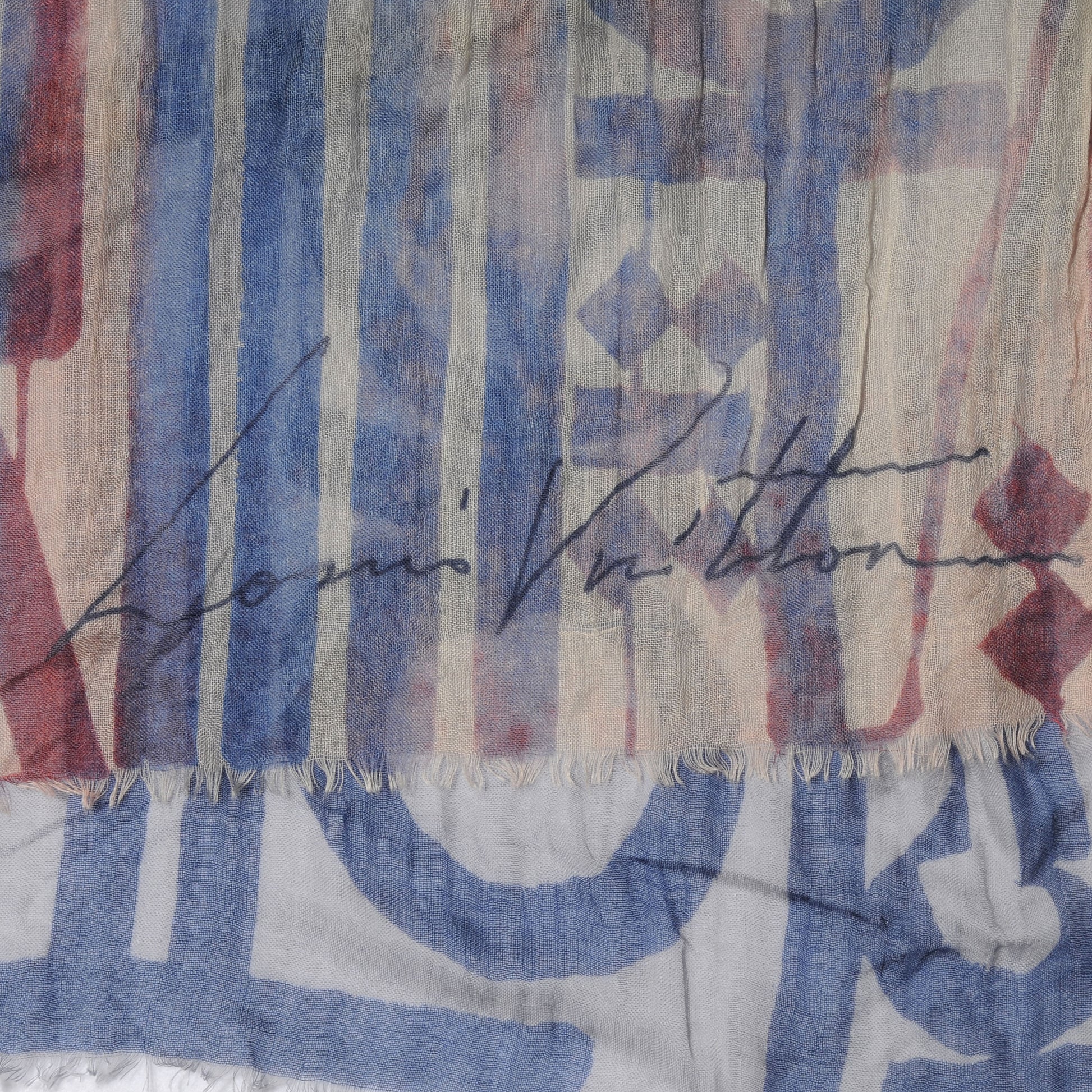 Louis Vuitton Retna Cashmere Silk Scarf Grey 5 of 7