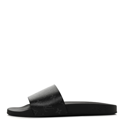 Louis Vuitton Rubber Monogram Eclipse Mens Waterfront Mules 11 Black 1 of 6
