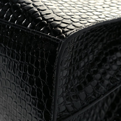 Balenciaga Shiny Supple Calfskin Crocodile Embossed Brass Hardware Neo Classic City Black 8 of 11