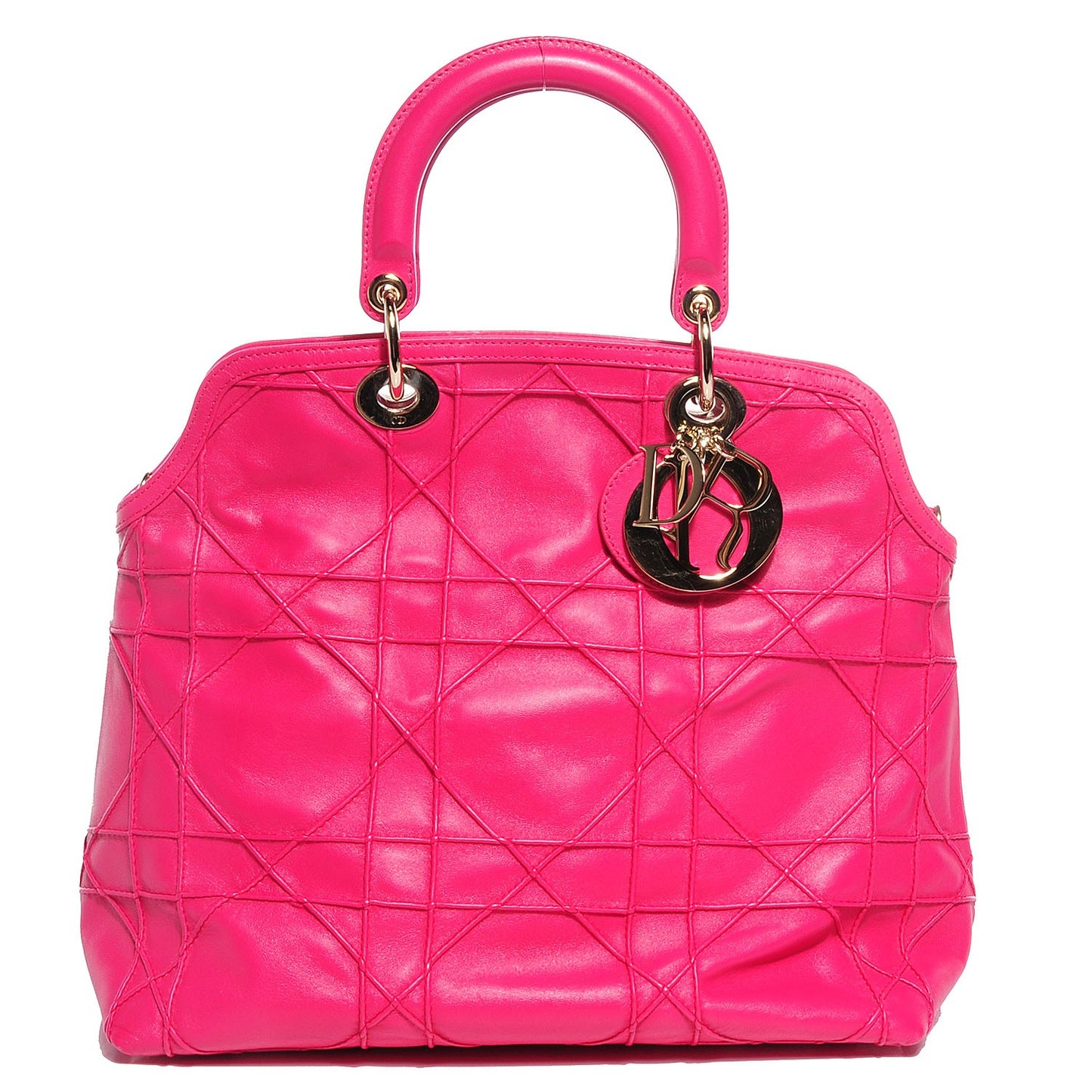 Lambskin Cannage Medium Granville Tote Fuchsia