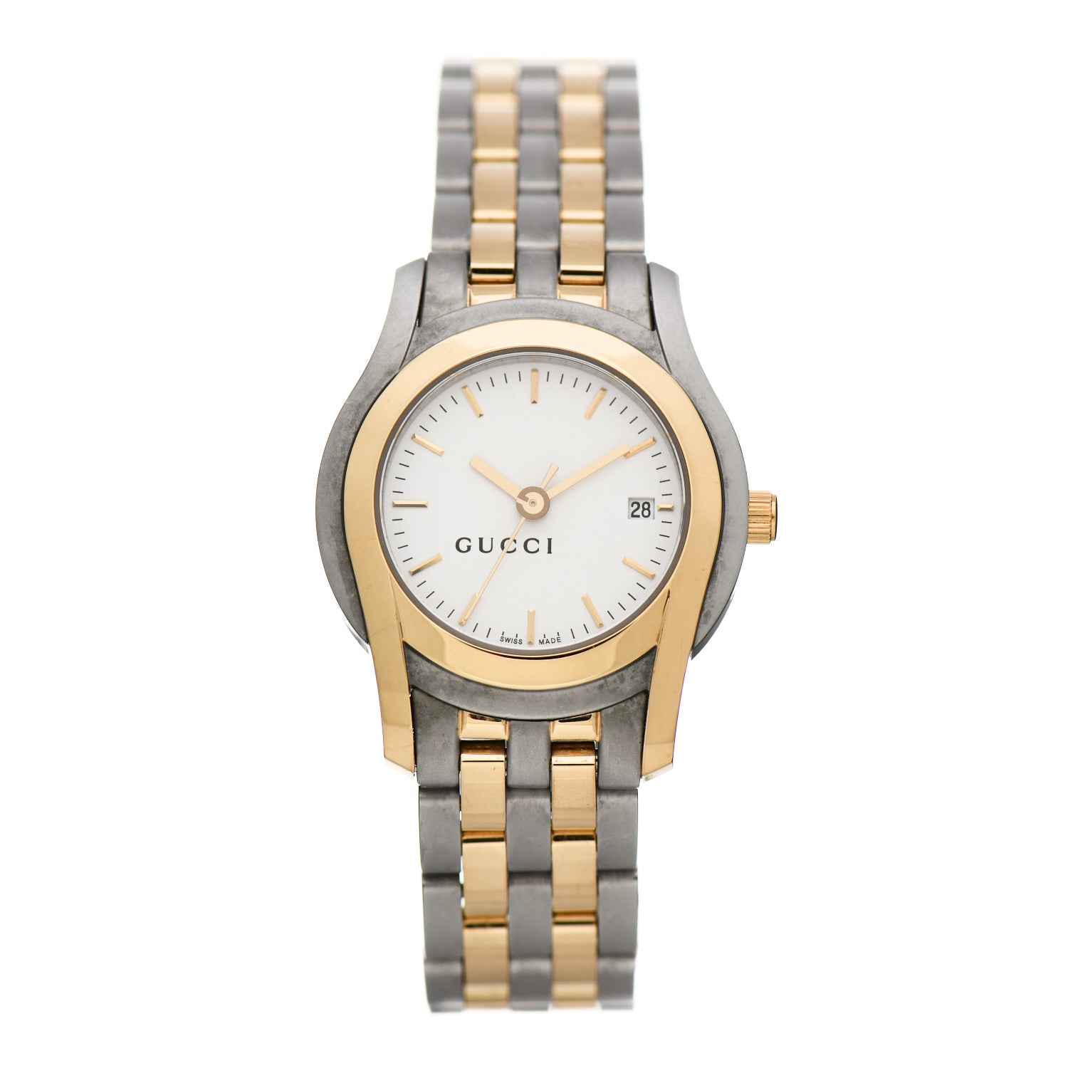 Gucci Stainless Steel Mother of Pearl 27mm 5500L Two Tone Quartz Watch 1 of 6