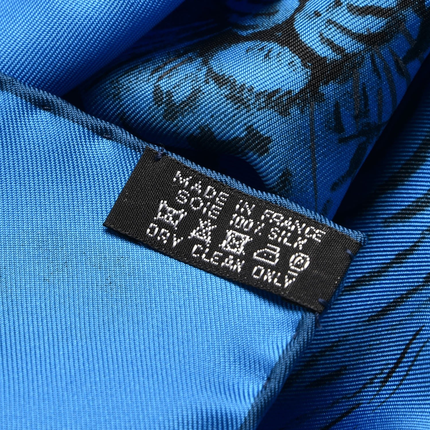 Hermes Silk Dans l'atelier de Robert Dallet Scarf 90 Bleu Vif Anthracite Gris 4 of 4