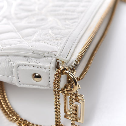 Versace Nappa Barocco Quilted Vanitas Chain Crossbody Bag White 9 of 11