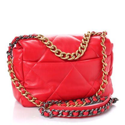 Chanel Lambskin Quilted Medium Chanel 19 Flap Red 3 of 9