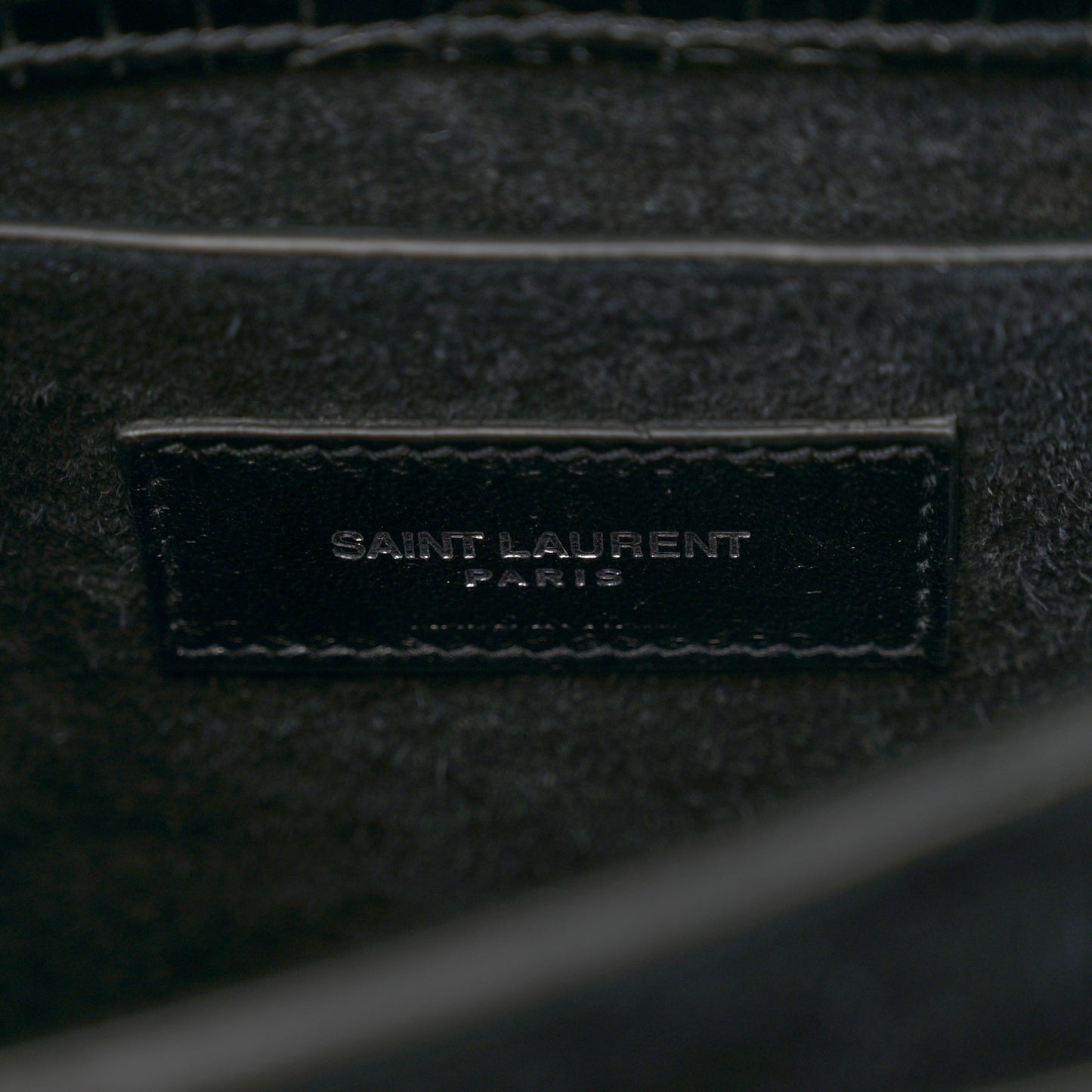 Calfskin Crocodile Embossed Medium Monogram Sunset Black
